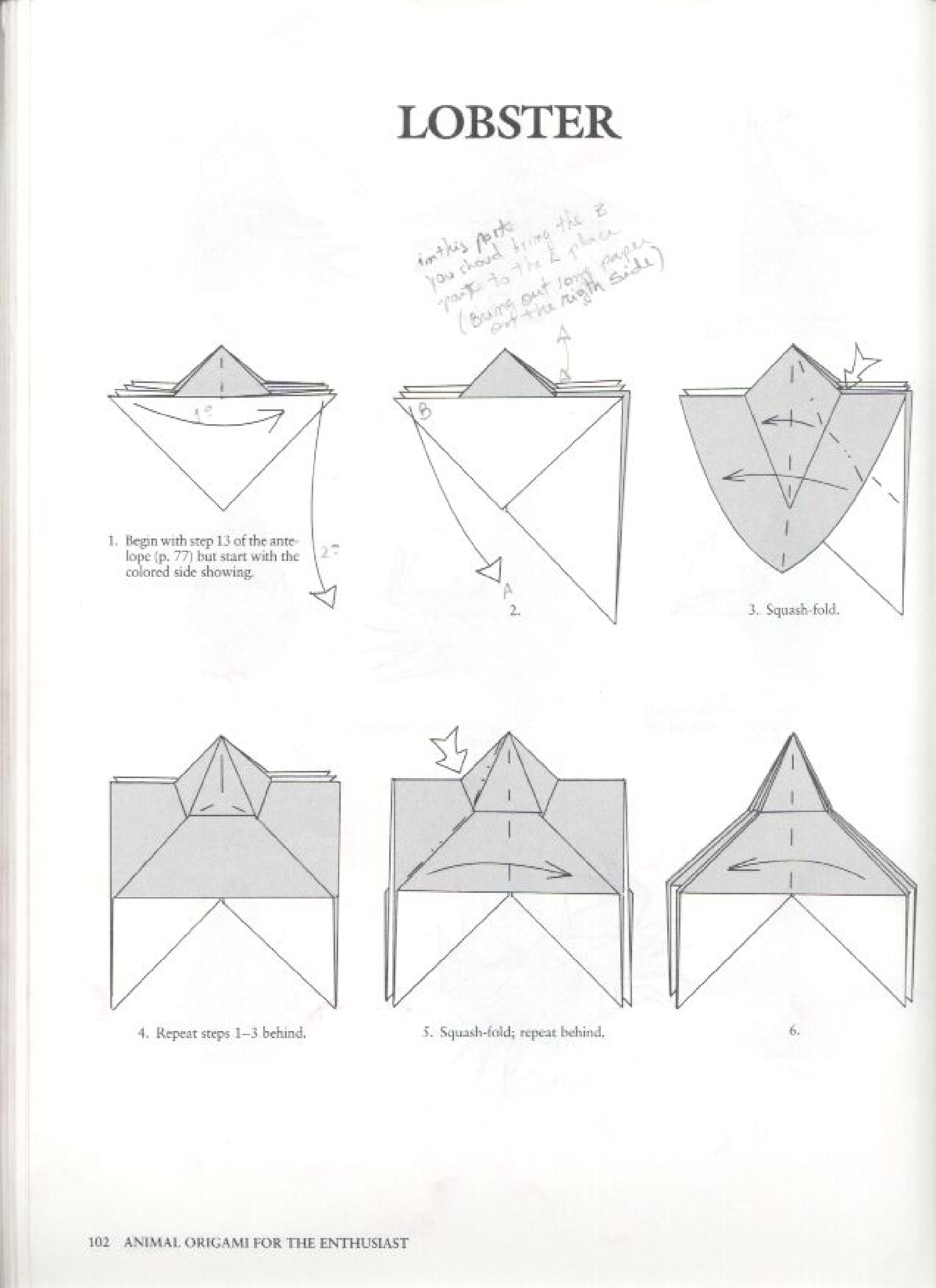 Lobster folding diagrams page