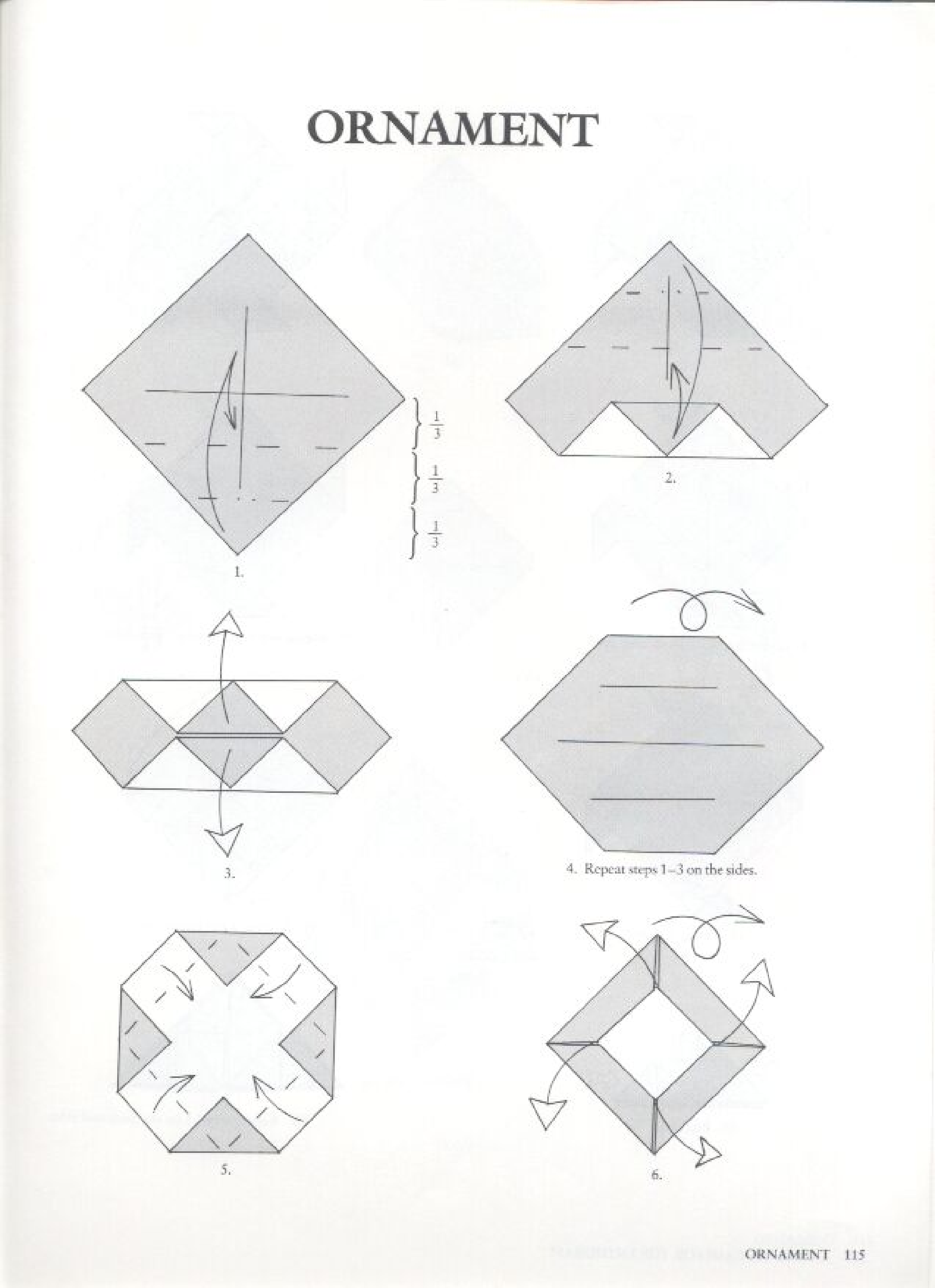 Ornament folding diagrams page