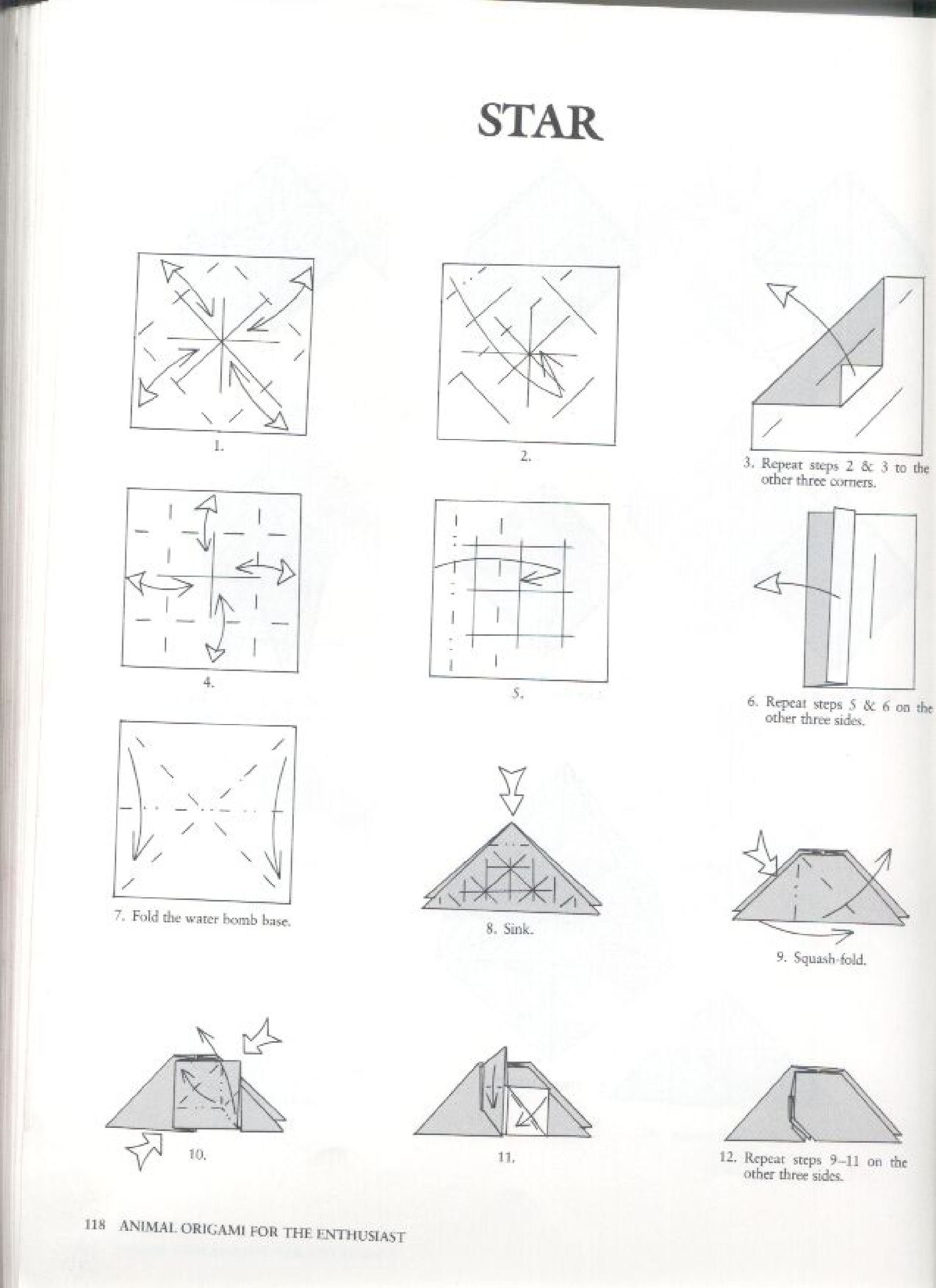 Star folding diagrams page