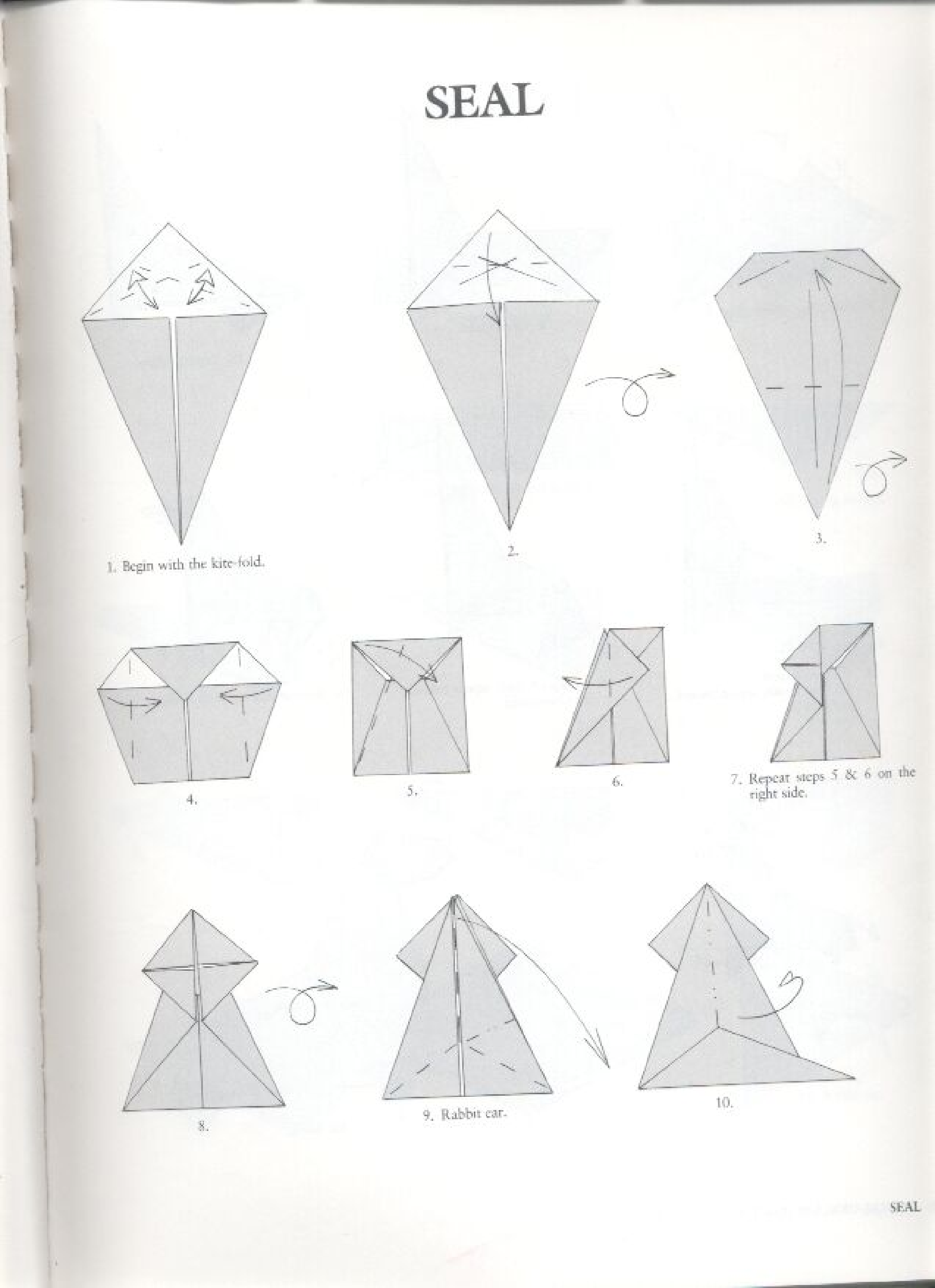 Seal folding diagrams page