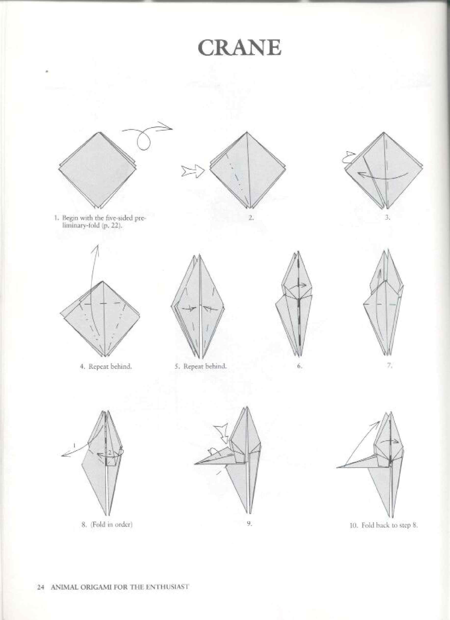 Crane folding diagrams page