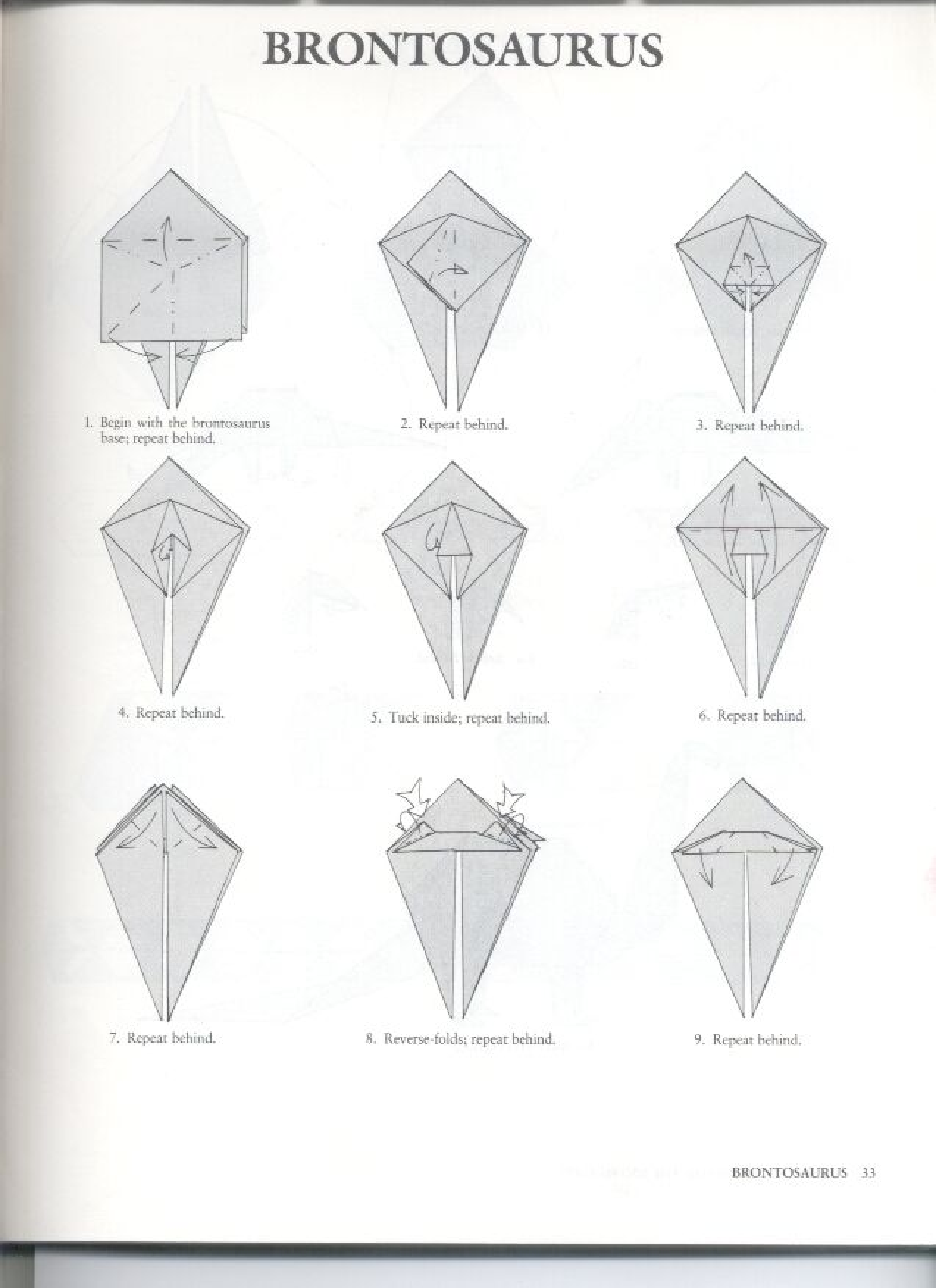 Brontosaurus folding diagrams page