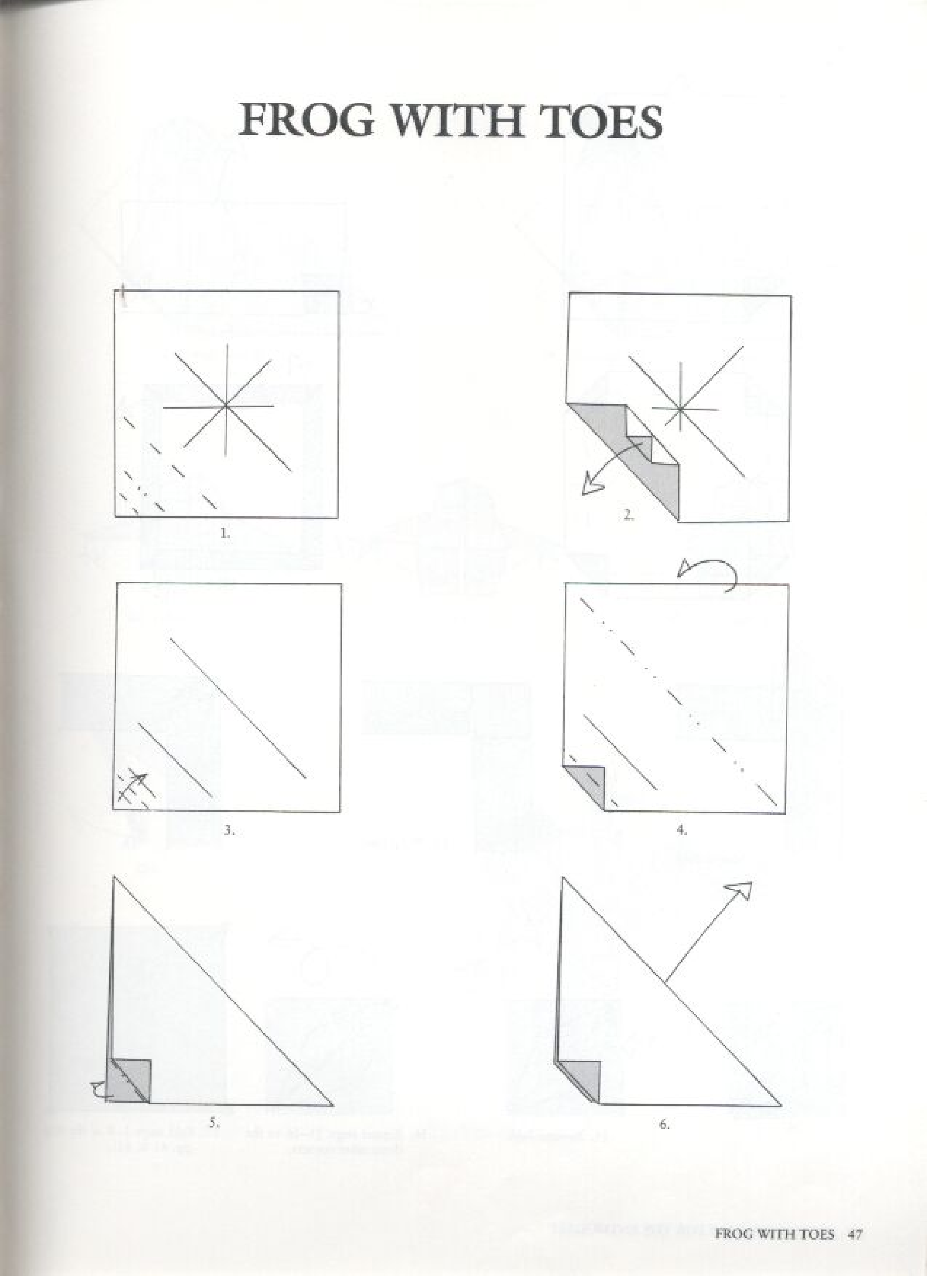 Frog with Toes folding diagrams page