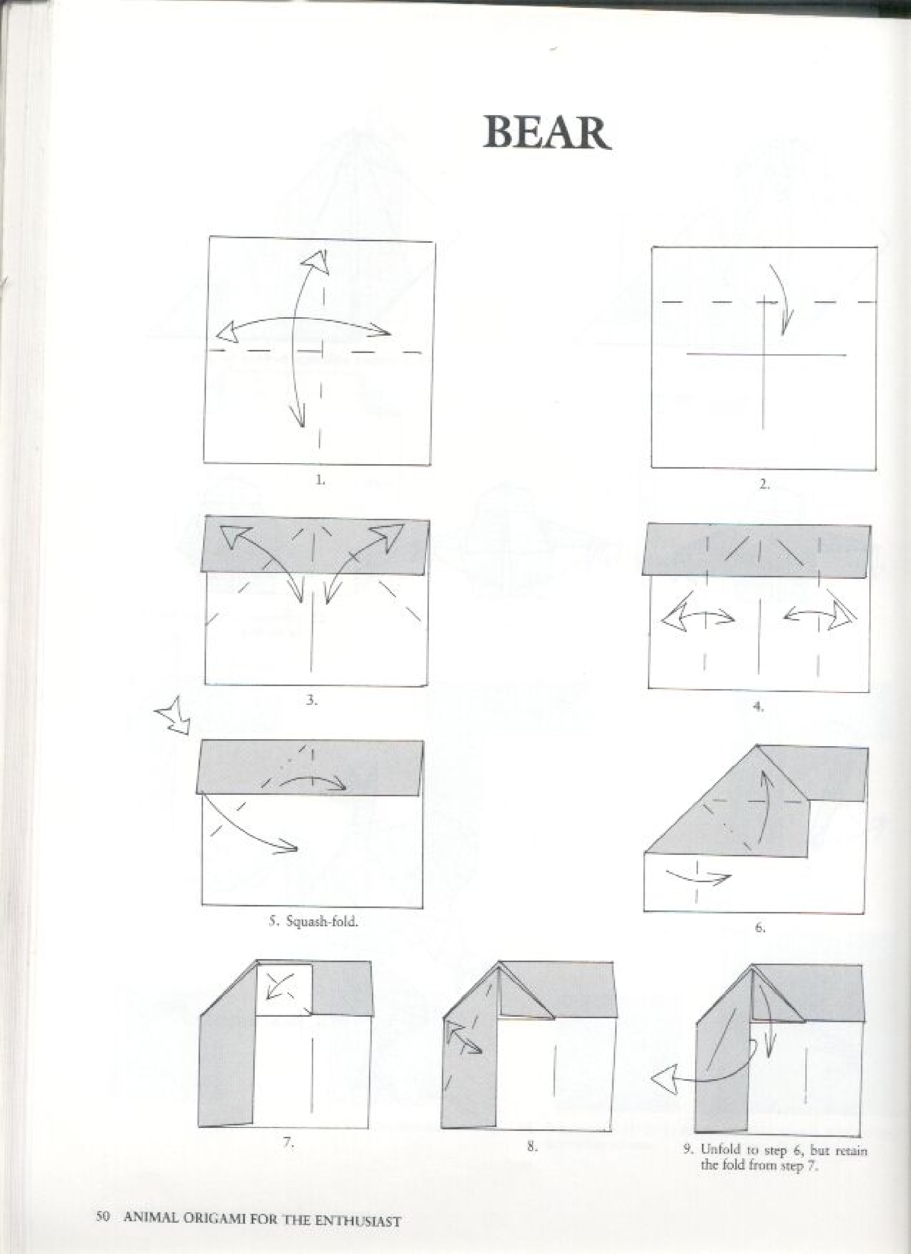 Bear folding diagrams page