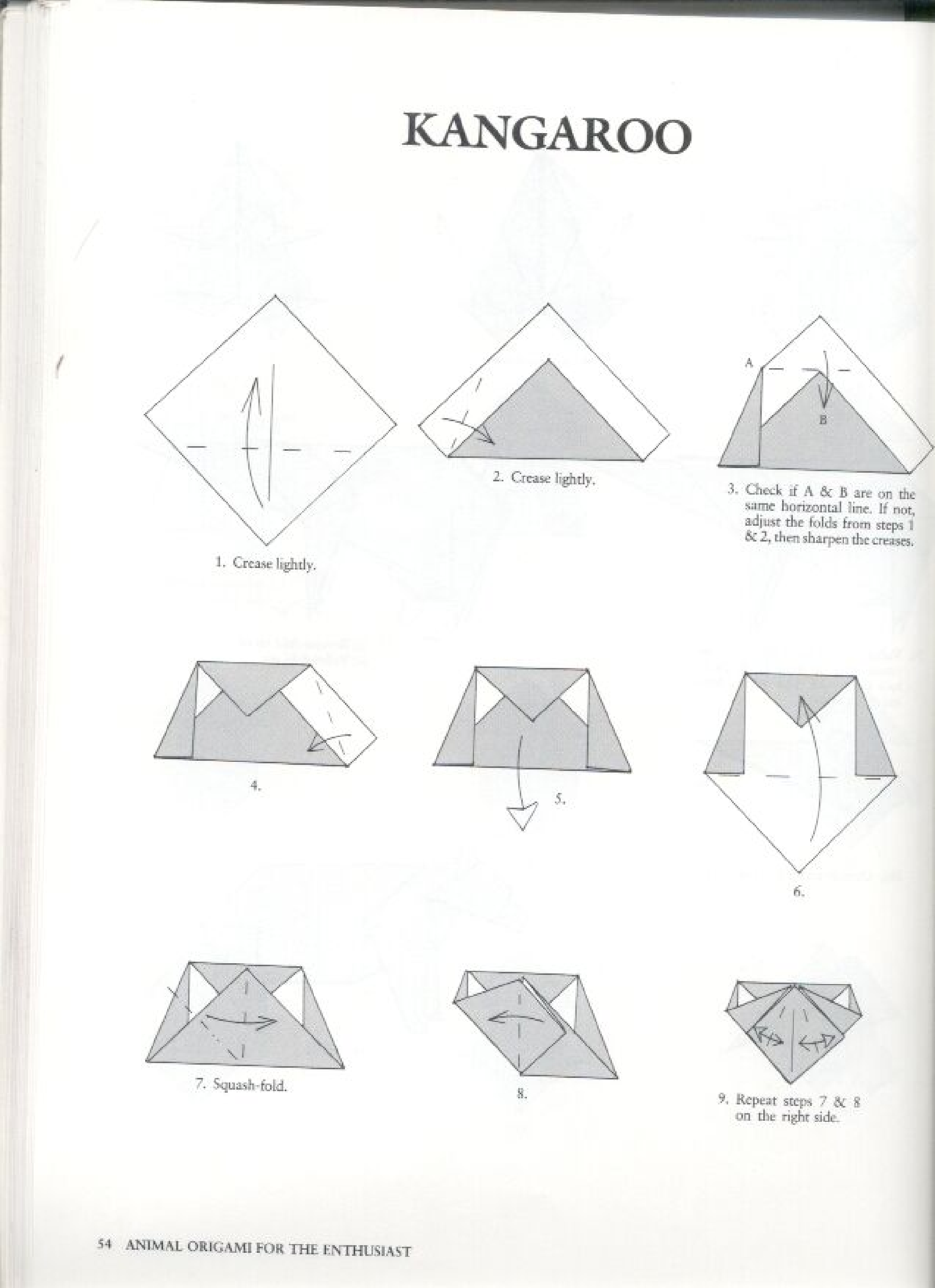 Kangaroo folding diagrams page