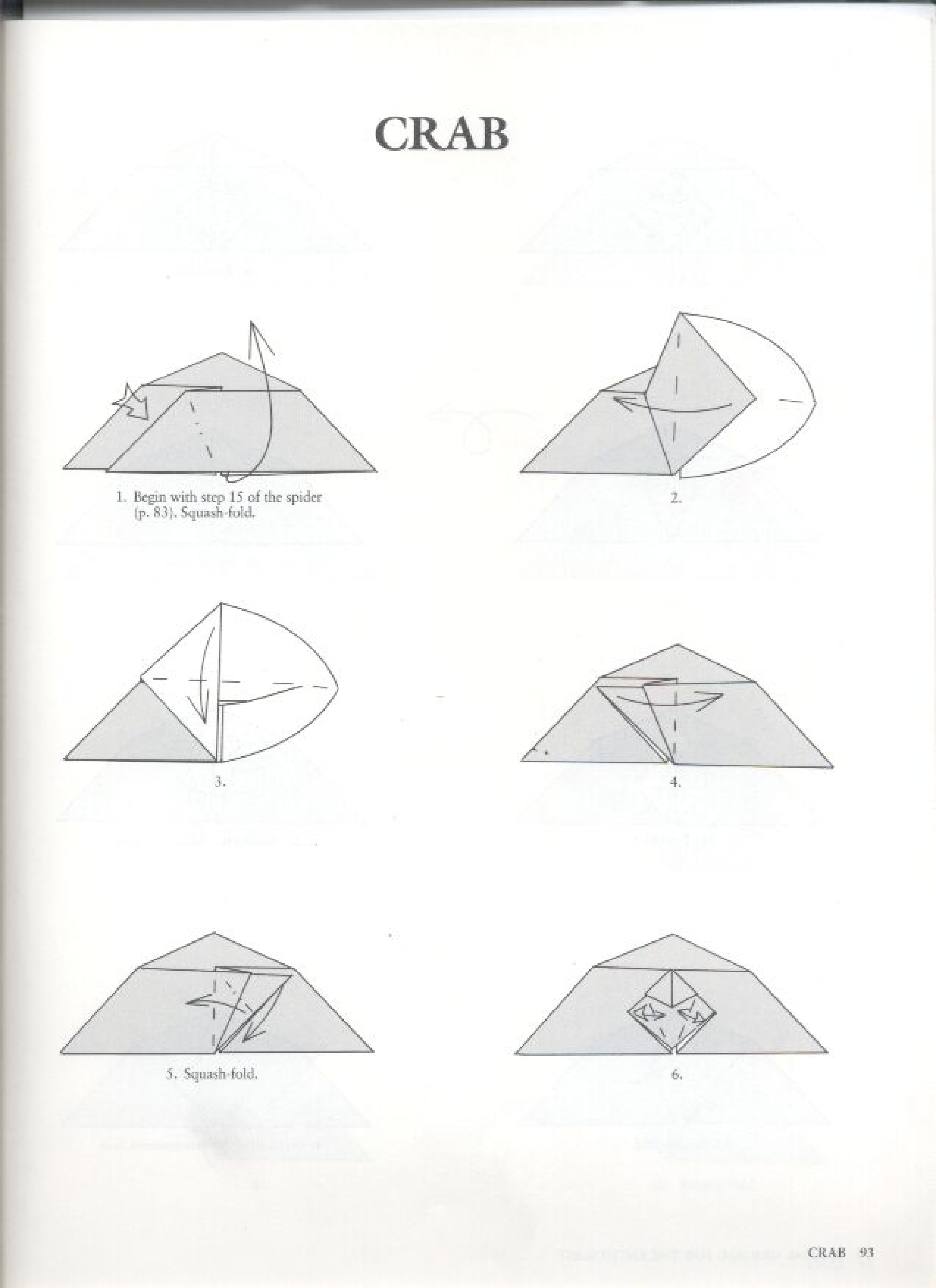 Crab folding diagrams page